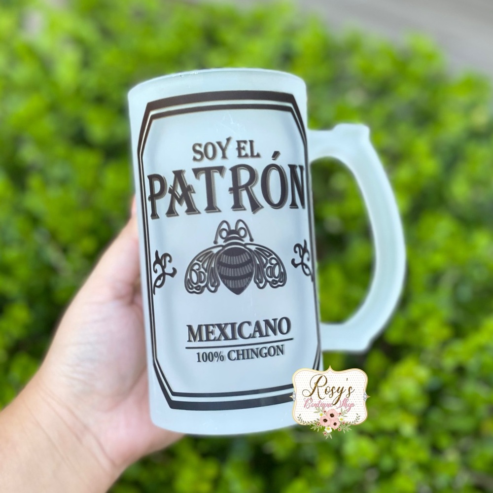 Soy el Patron Mexicano 100% Chingon 16oz Beer Glass Mug
